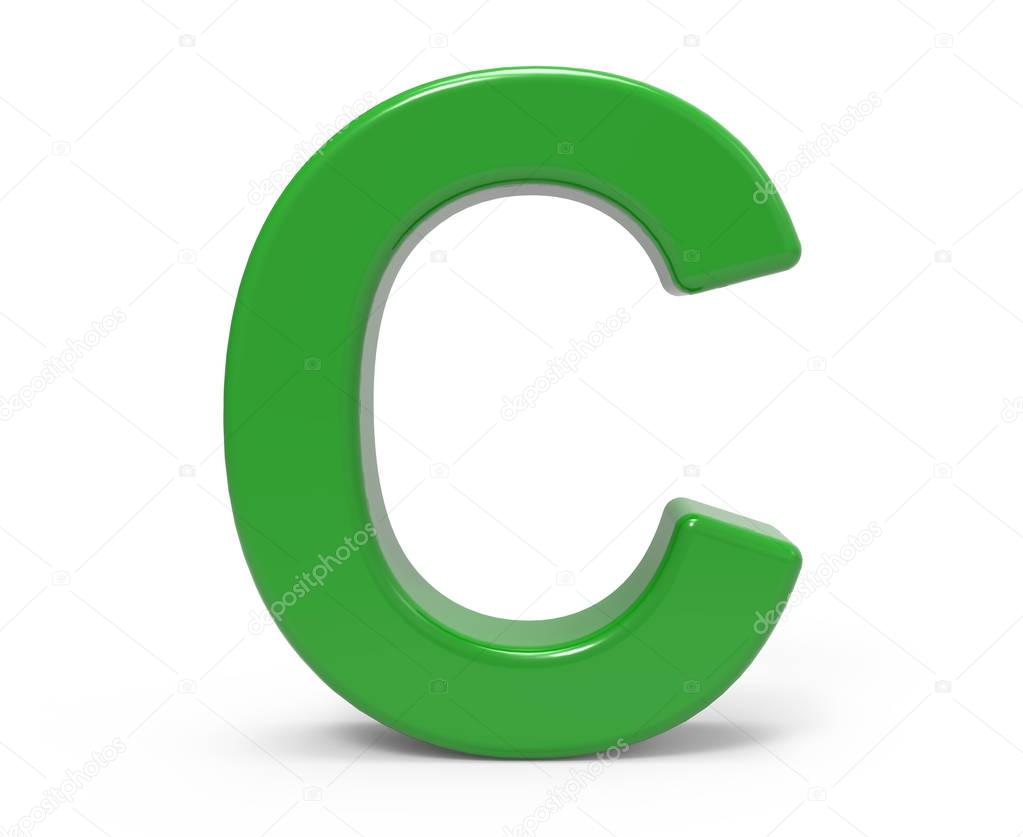 3d green letter C