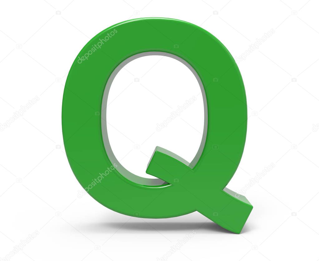 3d green letter Q