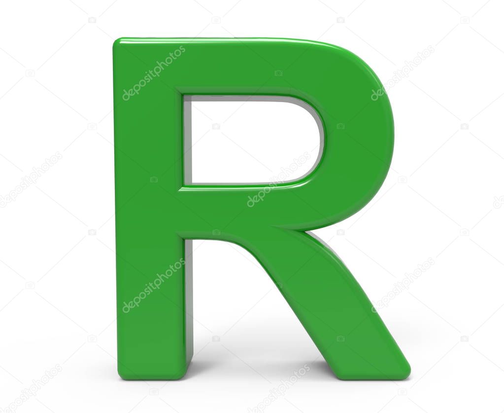 3d green letter R Stock Photo by ©kchungtw 129758688