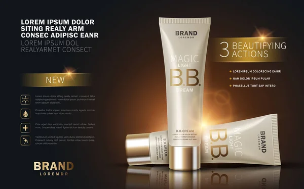 B.B. cream ads — Stock Vector