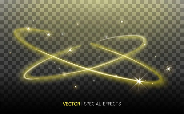Luces circundantes doradas — Vector de stock