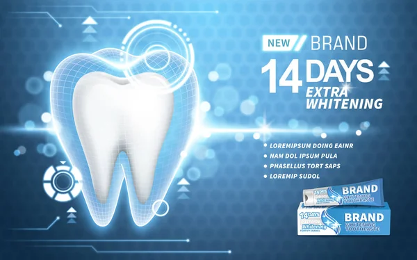 Publicité dentifrice blanchissant — Image vectorielle