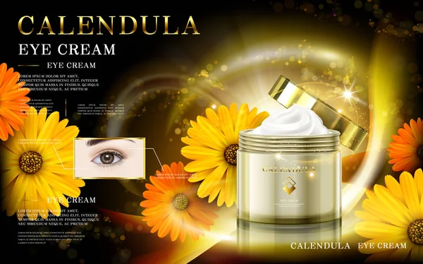 Calendula masker advertentie — Stockvector