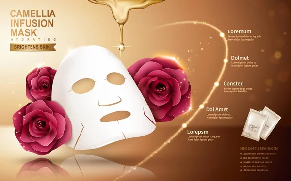 Camellia maska ad — Stockový vektor