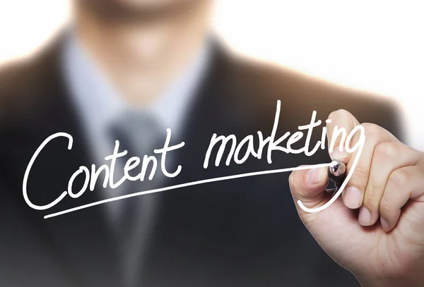 Marketing dei contenuti scritto a mano — Foto Stock