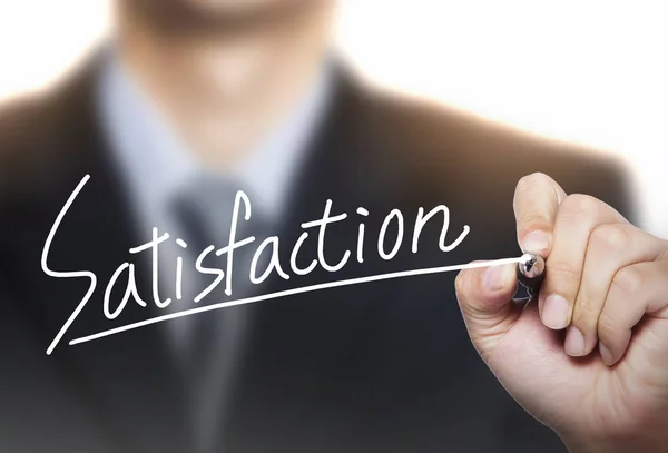 Satisfaction written by hand — Stock Photo, Image
