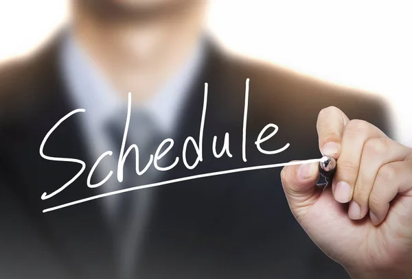 Schedule written by hand — Stock Photo, Image