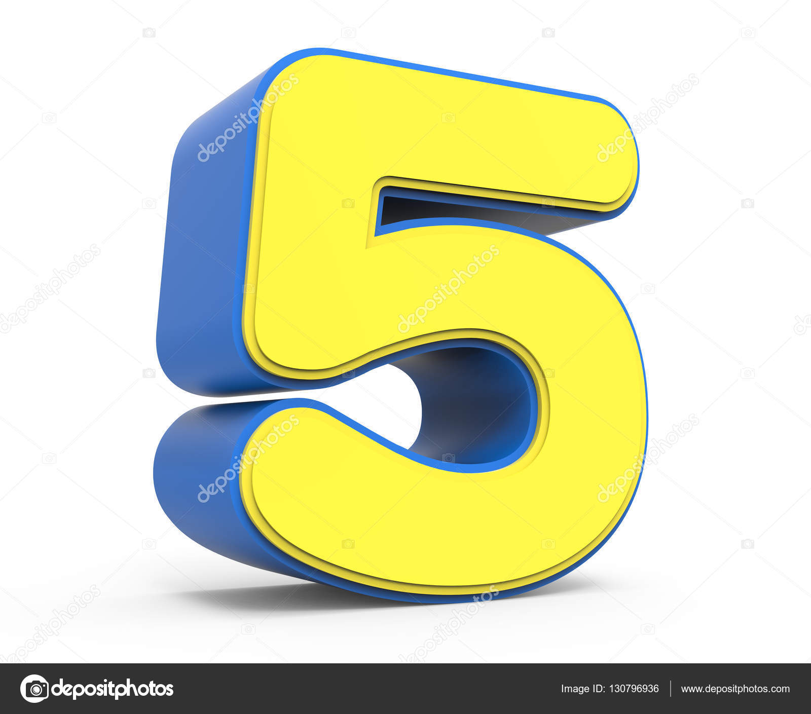 Cute yellow number 5 Stock Photo by ©kchungtw 130796936