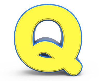 sevimli sarı harf Q