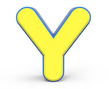 sevimli sarı harf Y