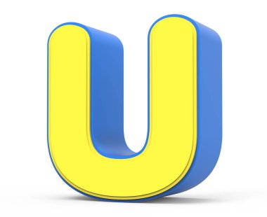 sevimli sarı harf U