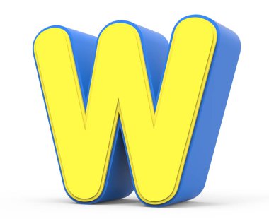 sevimli sarı harf W