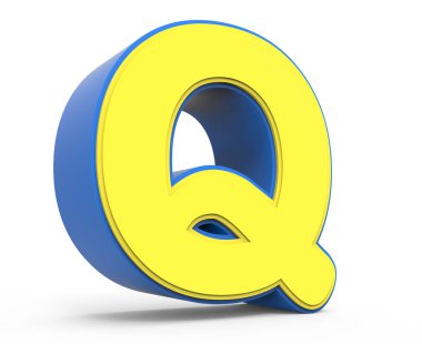 sevimli sarı harf Q