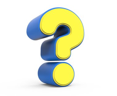 sevimli sarı soru işareti