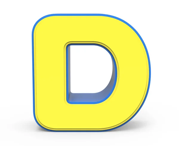 Schattige gele letter D — Stockfoto
