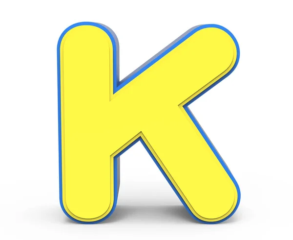 Χαριτωμένο κίτρινο γράμμα K — Φωτογραφία Αρχείου