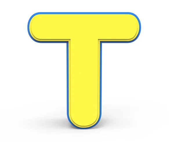 Симпатичная желтая буква Т — стоковое фото