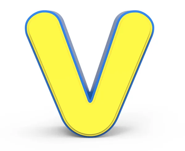Schattige gele letter V — Stockfoto