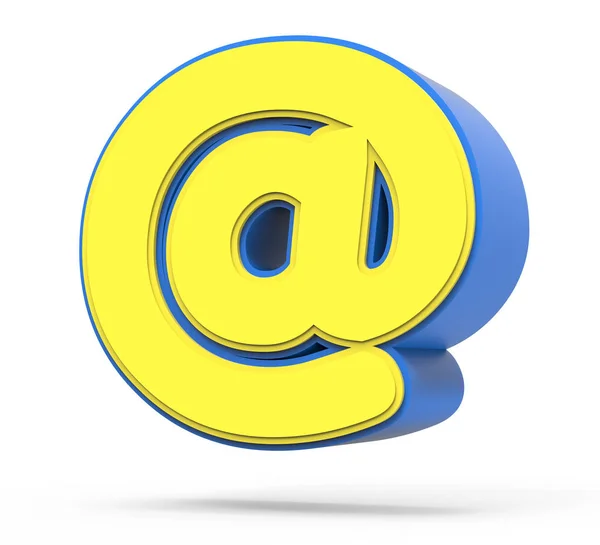 Ładny żółty znak E-mail — Zdjęcie stockowe