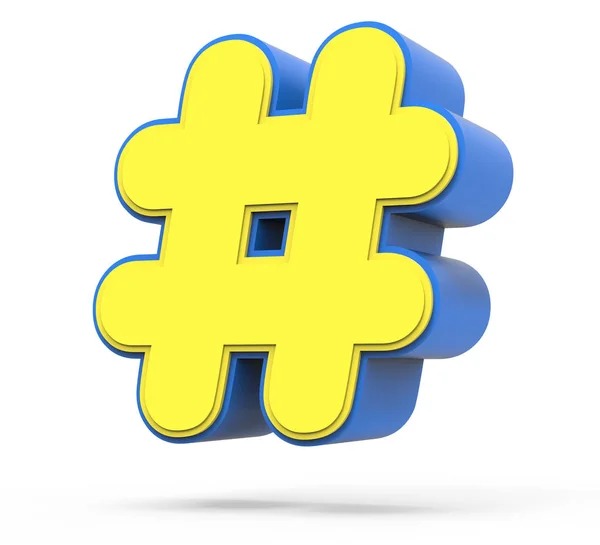 Mignon signe de hashtag jaune — Photo