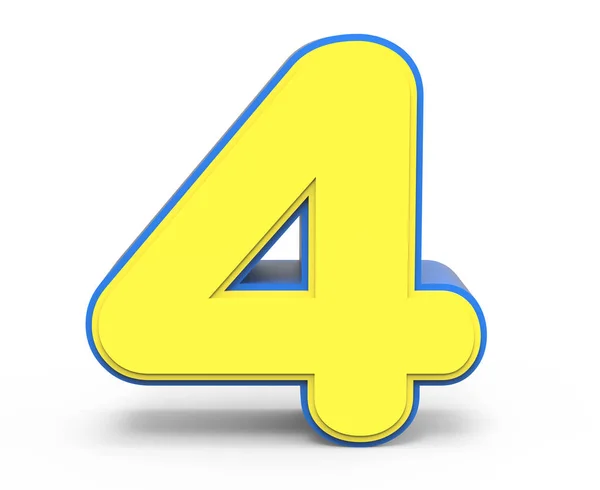 Cute yellow number 4 — Stock Photo, Image