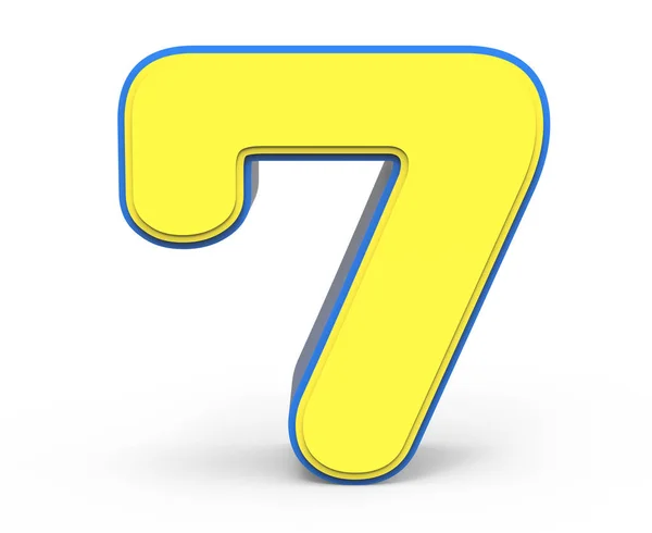 Söt gul nummer 7 — Stockfoto