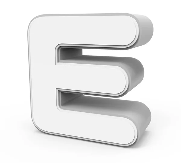 Witte letter E — Stockfoto