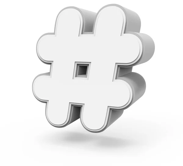 Witte hashtag mark — Stockfoto