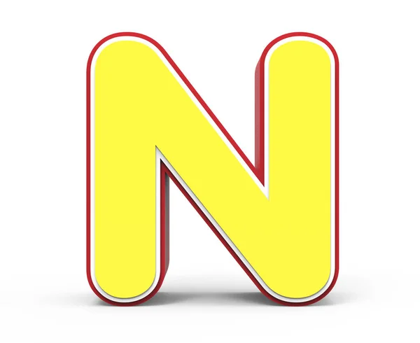 Gele letter N — Stockfoto