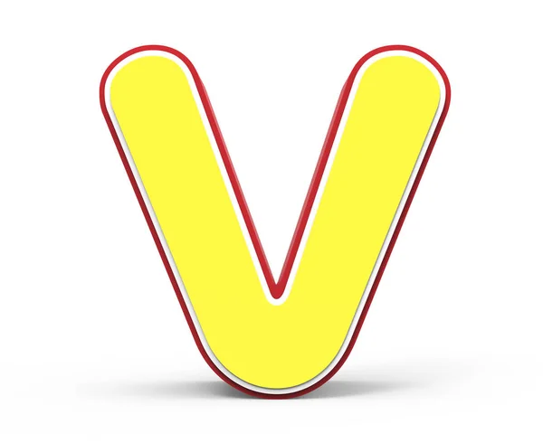 Желтая буква V — стоковое фото