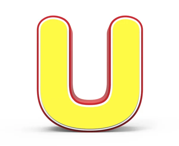 Yellow letter U — Stock Photo, Image