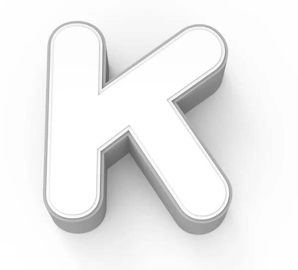 Letra branca K — Fotografia de Stock