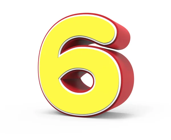 Yellow number 6 — Stock Photo, Image