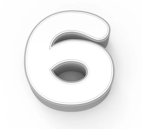 White number 6 — Stock Photo, Image