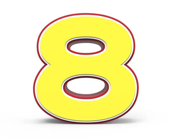 Yellow number 8 — Stock Photo, Image