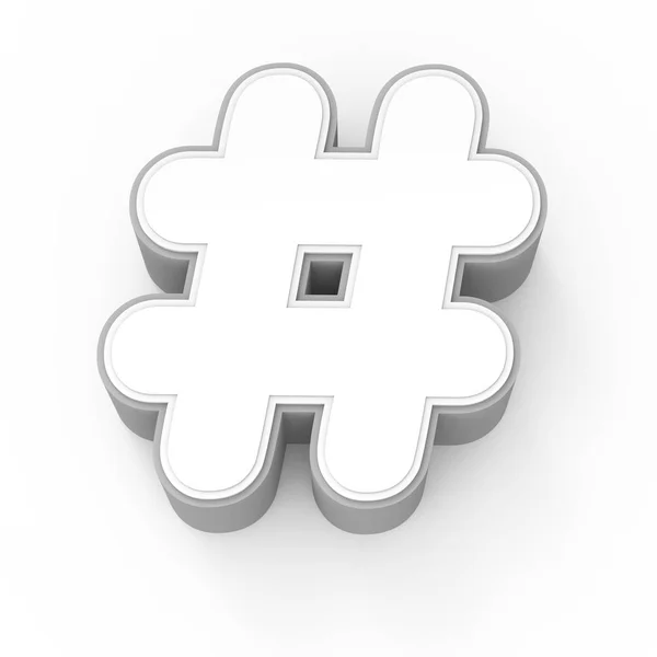 Beyaz hashtag işareti — Stok fotoğraf