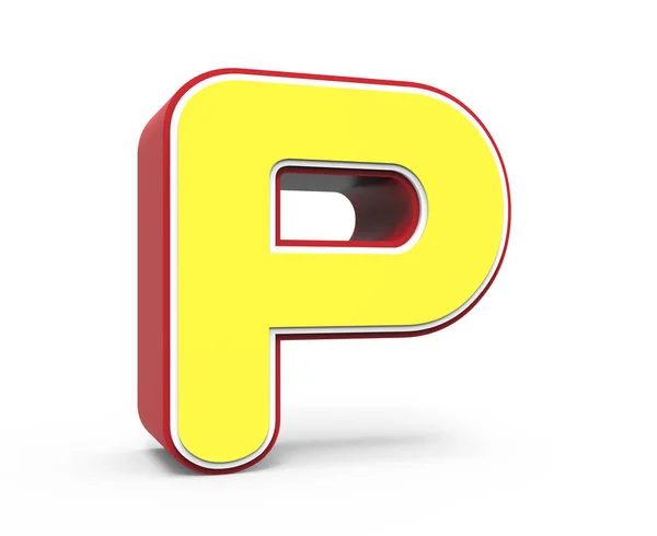 Желтая буква P — стоковое фото