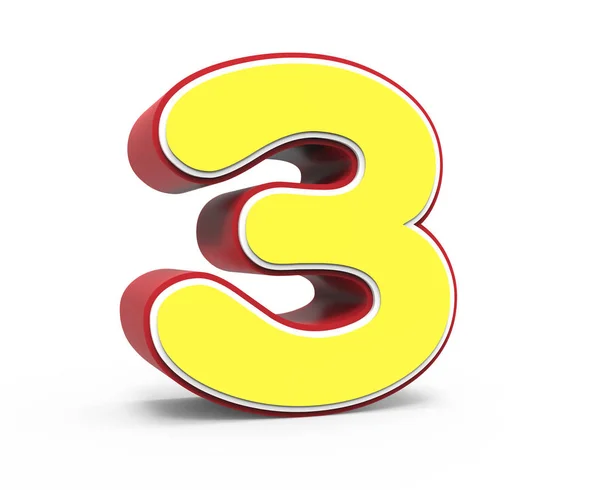 Yellow number 3 — Stock Photo, Image