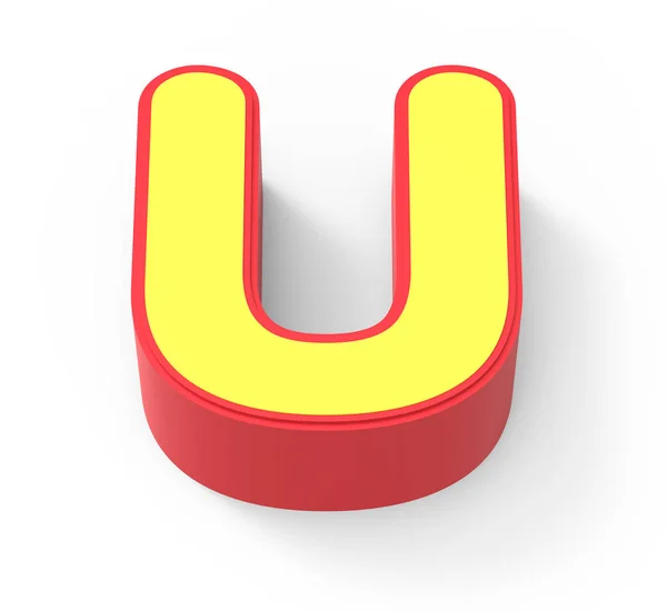 Yellow letter U — Stock Photo, Image