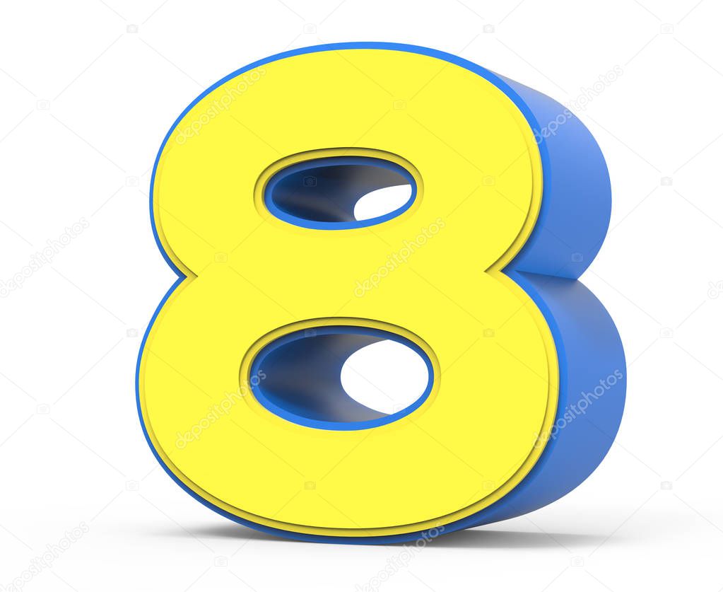 cute yellow number 8