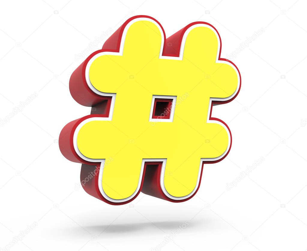 yellow hashtag mark