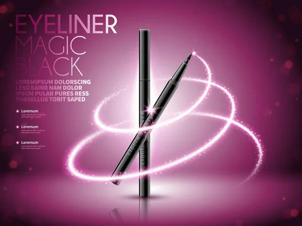 Eyeliner pióro reklamy — Wektor stockowy