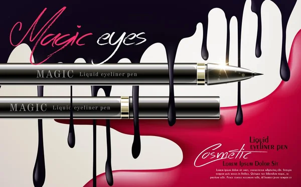 Eyeliner penna annonser — Stock vektor