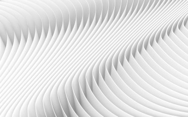 3D render dalgalı kağıt sayfalarının