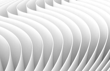 3D render dalgalı kağıt sayfalarının