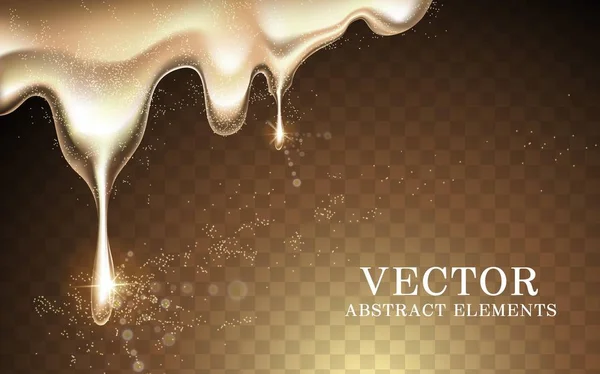Zlatavé tekutiny tekutiny — Stockový vektor