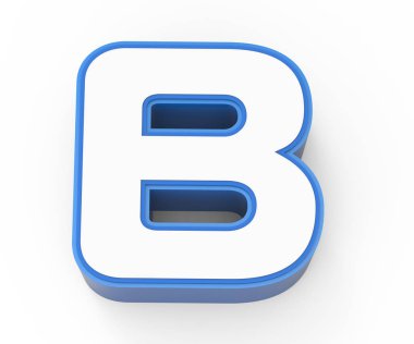 mavi çerçeveli Beyaz harf B