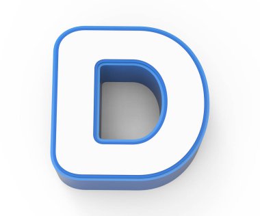 mavi çerçeveli Beyaz harf D