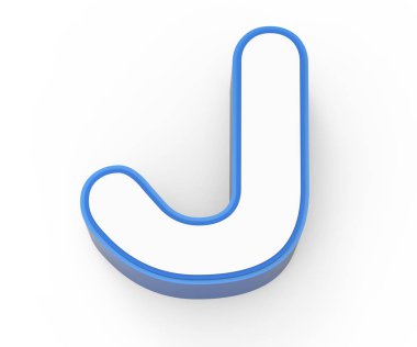 mavi çerçeveli Beyaz harf J