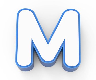 mavi çerçeveli Beyaz harf M